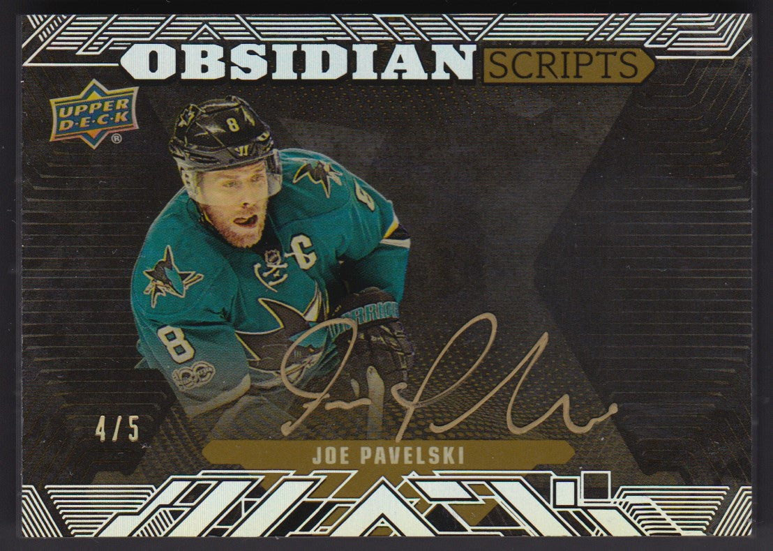 JOE PAVELSKI, 2017 Upper Deck Black Obsidian Scripts Auto #OS-JP, /5