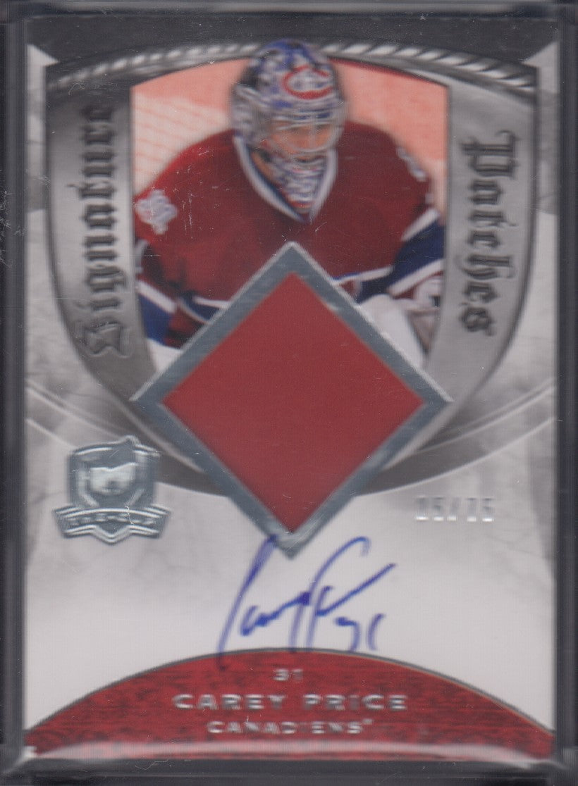 CAREY PRICE, 2008 Upper Deck The Cup Signature Patches #SP-CP, /75