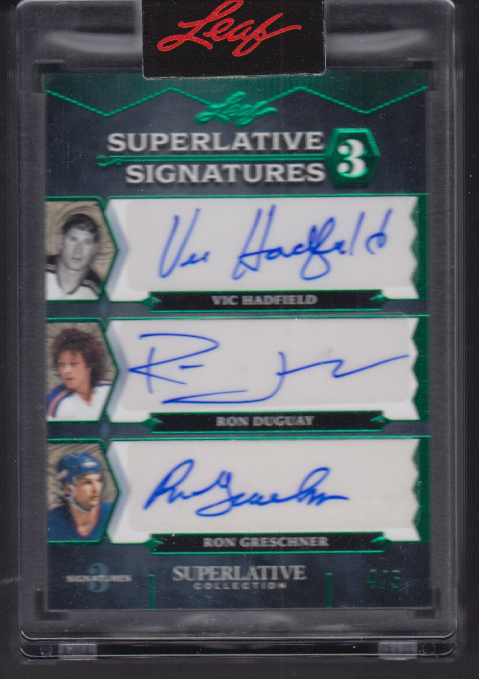 HADFIELD, DUGUAY, GRESCHNER, 2021 Leaf Superlative Signatures Auto, 4/5