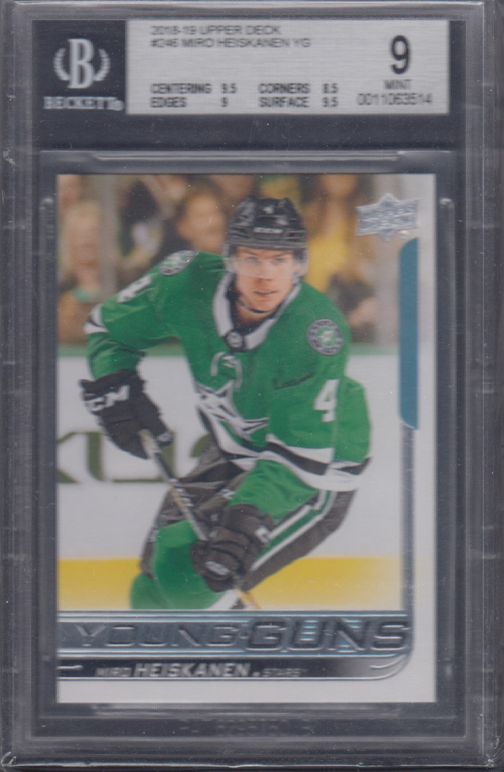 MIRO HEISKANEN, 2018 Upper Deck Young Guns #246, BGS 9