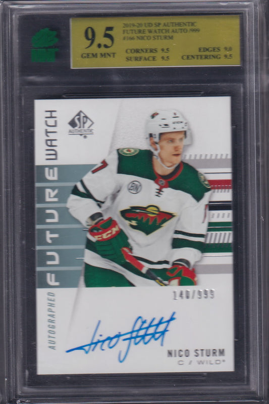 NICO STURM - 2019 SP Authentic Future Watch Auto #166, /999, MNT 9.5