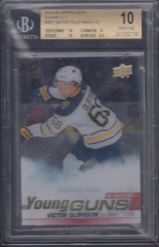 VICTOR OLOFSSON, 2019 Upper Deck Young Guns Clear Cut Exclusive #207, BGS 10