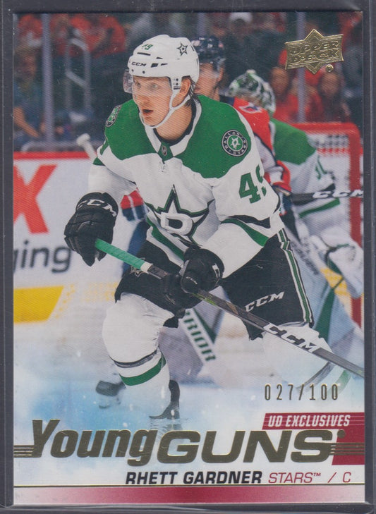 RHETT GARDNER, 2019 Upper Deck Young Guns UD EXCLUSIVES #465, /100