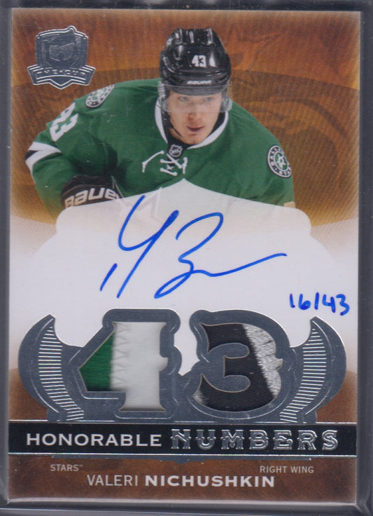 VALERI NICHUSHKIN, 2014 Upper Deck The Cup Honorable Numbers Auto Patch /43
