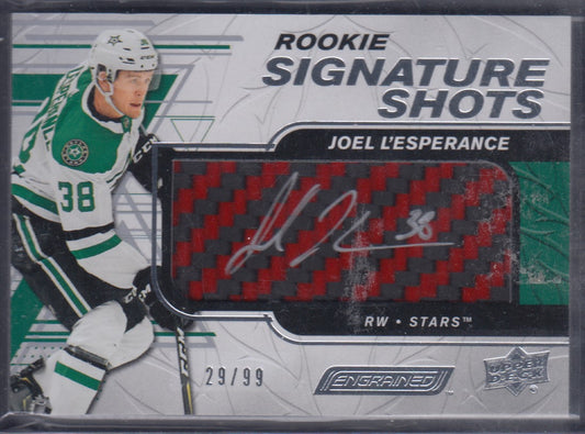 JOEL L'ESPERANCE, 2019 Upper Deck Rookie Signature Shots Auto Patch #RSS-JL, /99