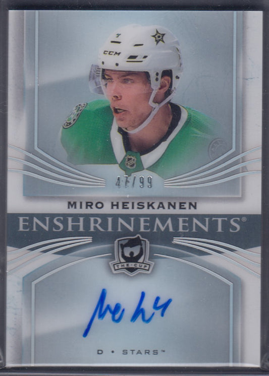 MIRO HEISKANEN, 2018 Upper Deck The Cup Enshrinements Auto #E-MH, /99