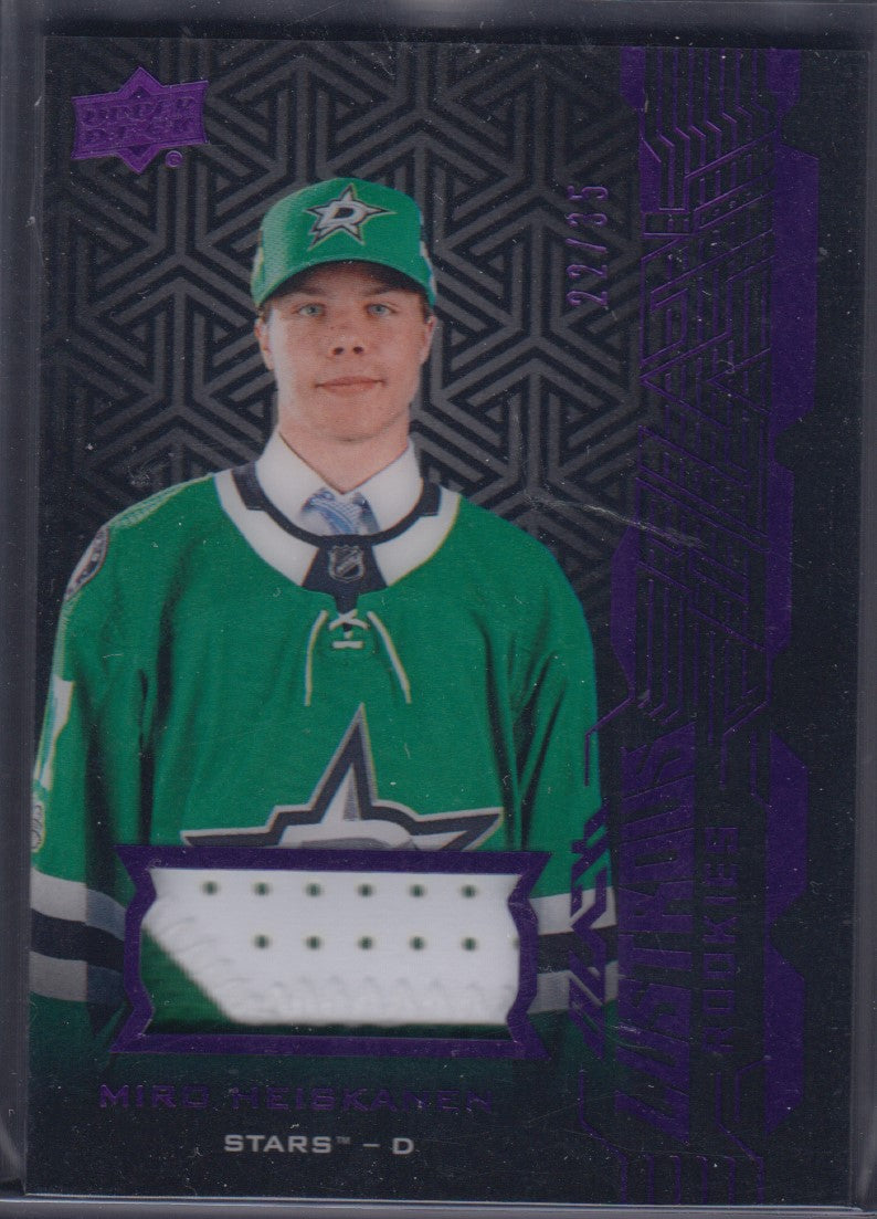 MIRO HEISKANEN, 2018 Upper Deck Black Lustrous Rookies Patch #LR-MH, /35