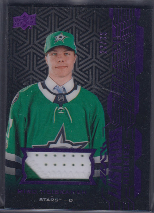 MIRO HEISKANEN, 2018 Upper Deck Black Lustrous Rookies Patch #LR-MH, /35