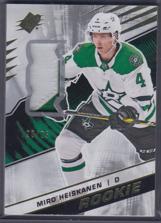 MIRO HEISKANEN, 2018 Upper Deck SPx Rookie Patch #R-MH, /25