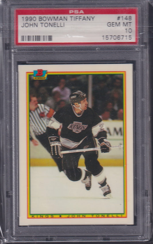 JOHN TONELLI, 1990 Bowman Tiffany #148, PSA 10