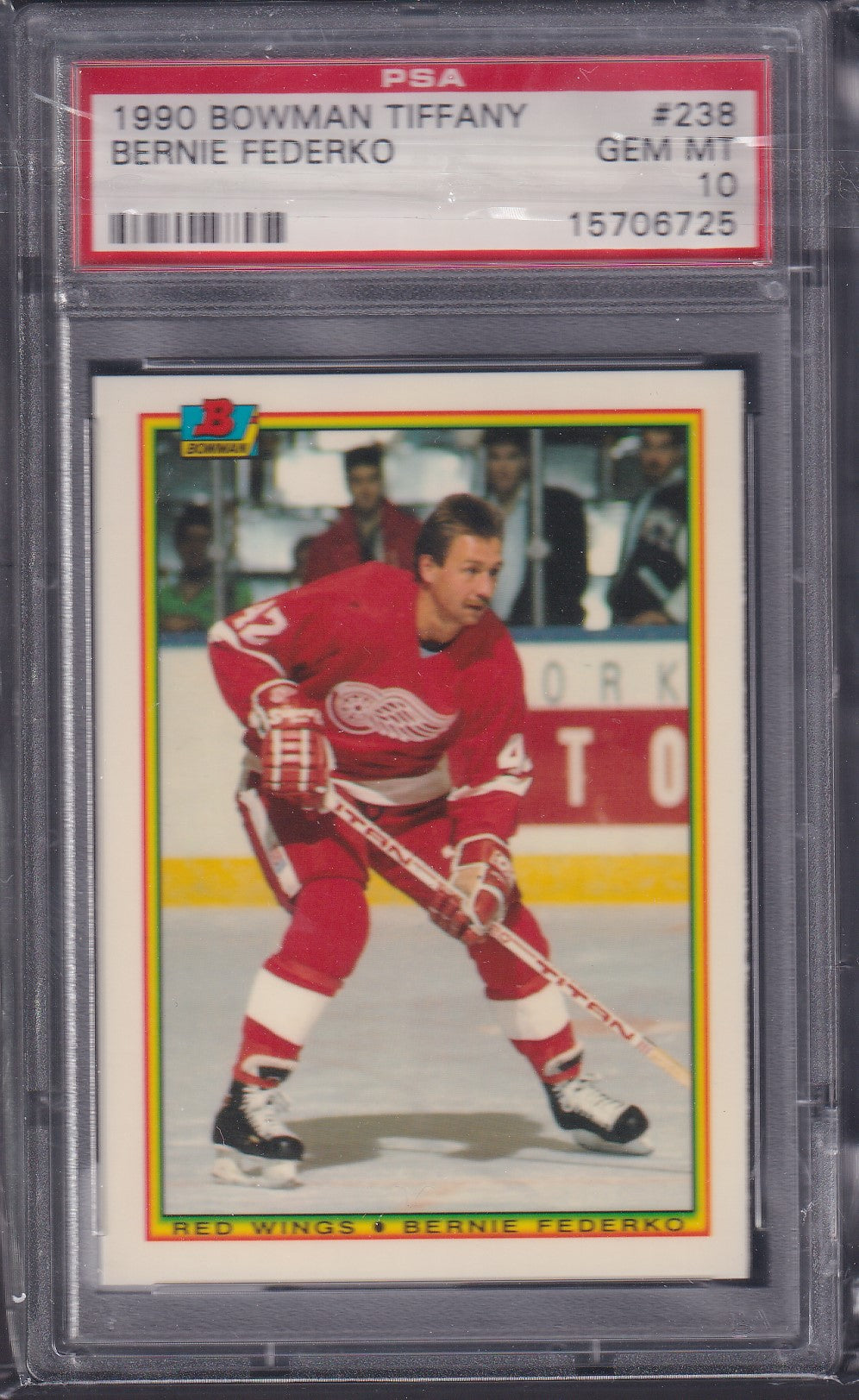 BERNIE FEDERKO, 1990 Bowman Tiffany #238, PSA 10