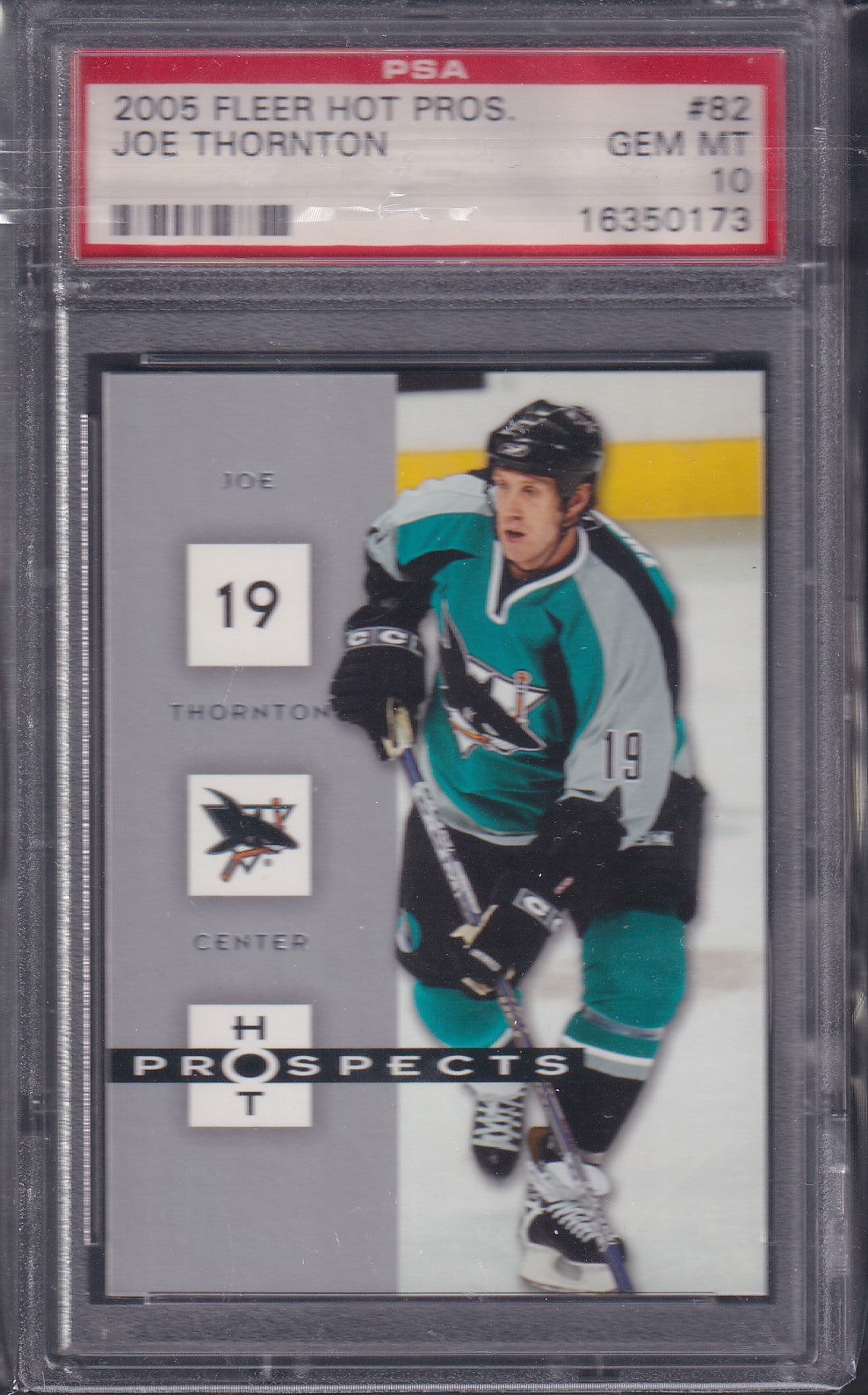 JOE THORNTON, 2005 Fleer Hot Prospects #82, PSA 10