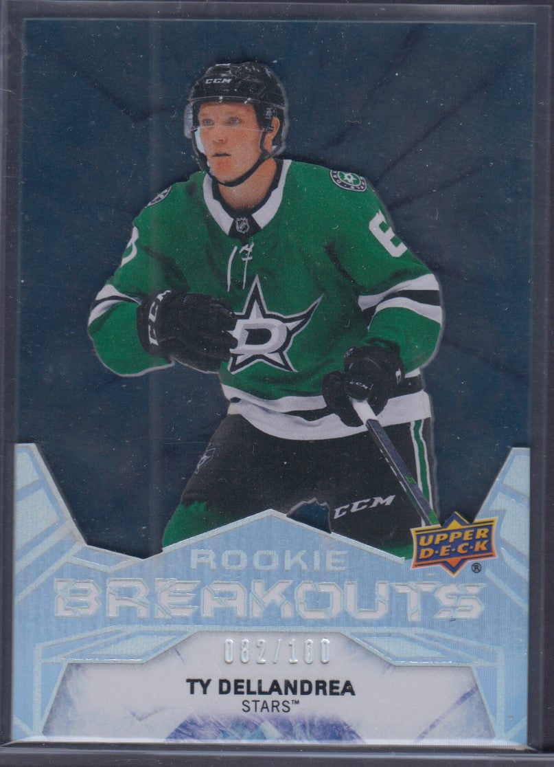 TY DELLANDREA, 2020 Upper Deck Rookie Breakouts Clear Cut #RB-6, /100