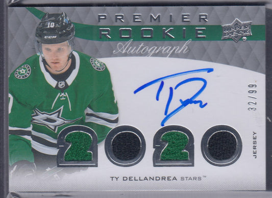 TY DELLANDREA, 2020 Upper Deck Premier Rookie Autograph Patch #PRA-TD, /99