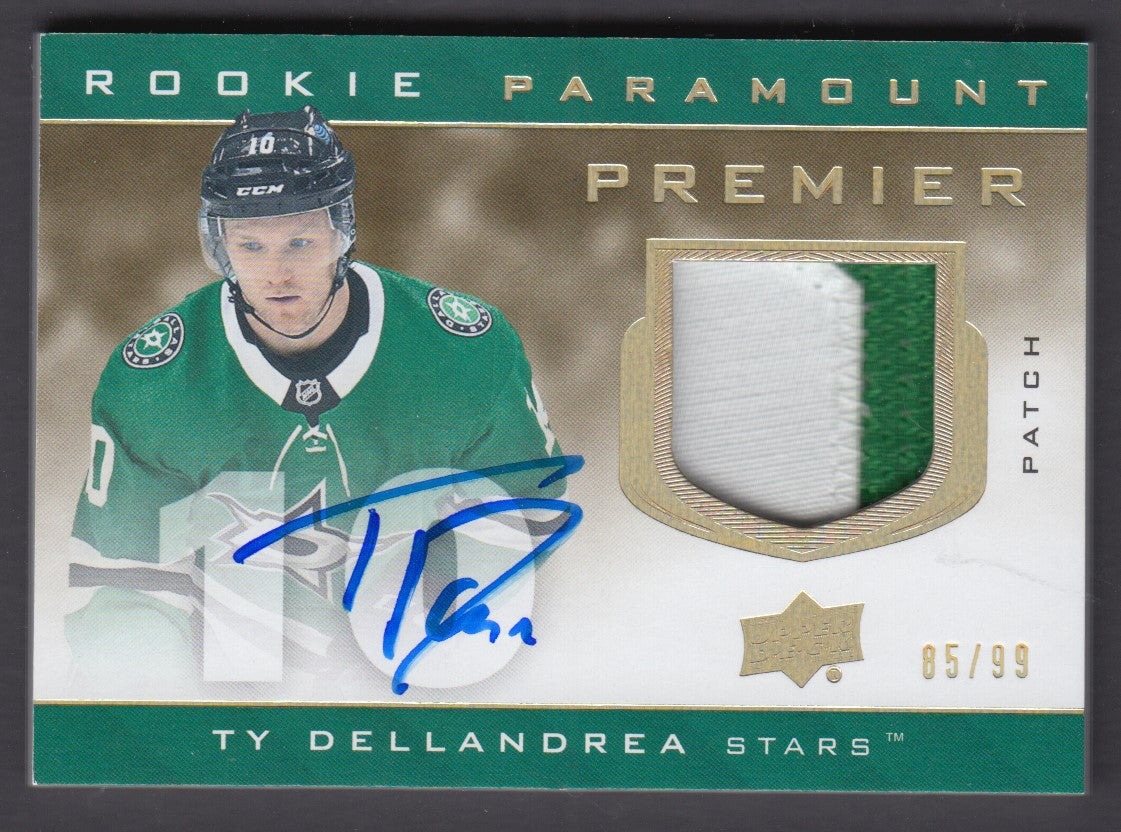 TY DELLANDREA, 2020 Upper Deck Premier Rookie Paramount Auto Patch #P-TD, /99