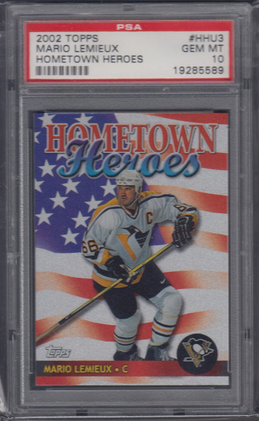 MARIO LEMIEUX, 2002 Topps Hometown Heroes #HHU3, PSA 10