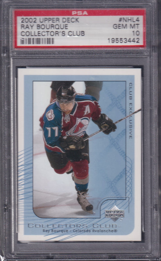 RAY BOURQUE, 2002 Upper Deck Collector's Club #NHL4, PSA 10