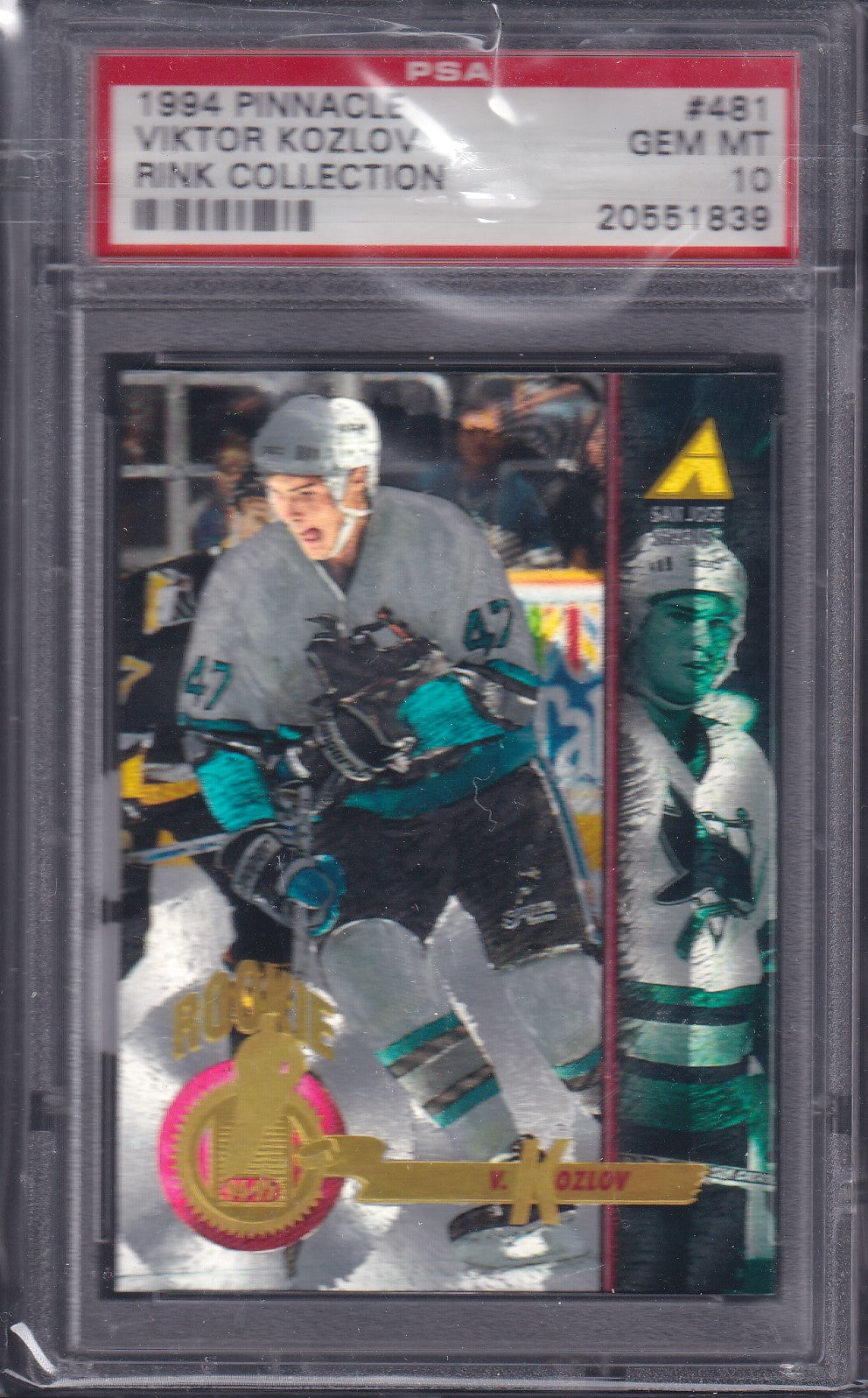 VIKTOR KOZLOV, 1994 Pinnacle Rink Collection #481, PSA 10