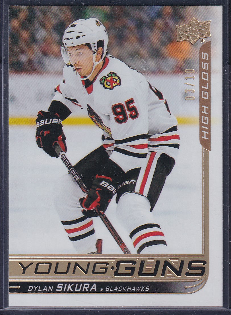 DYLAN SIKURA, 2018 Upper Deck Young Guns HIGH GLOSS #489, /10