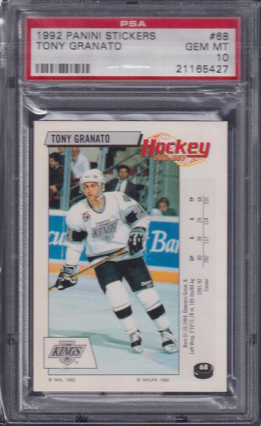 TONY GRANATO, 1992 Panini Stickers #68, PSA 10