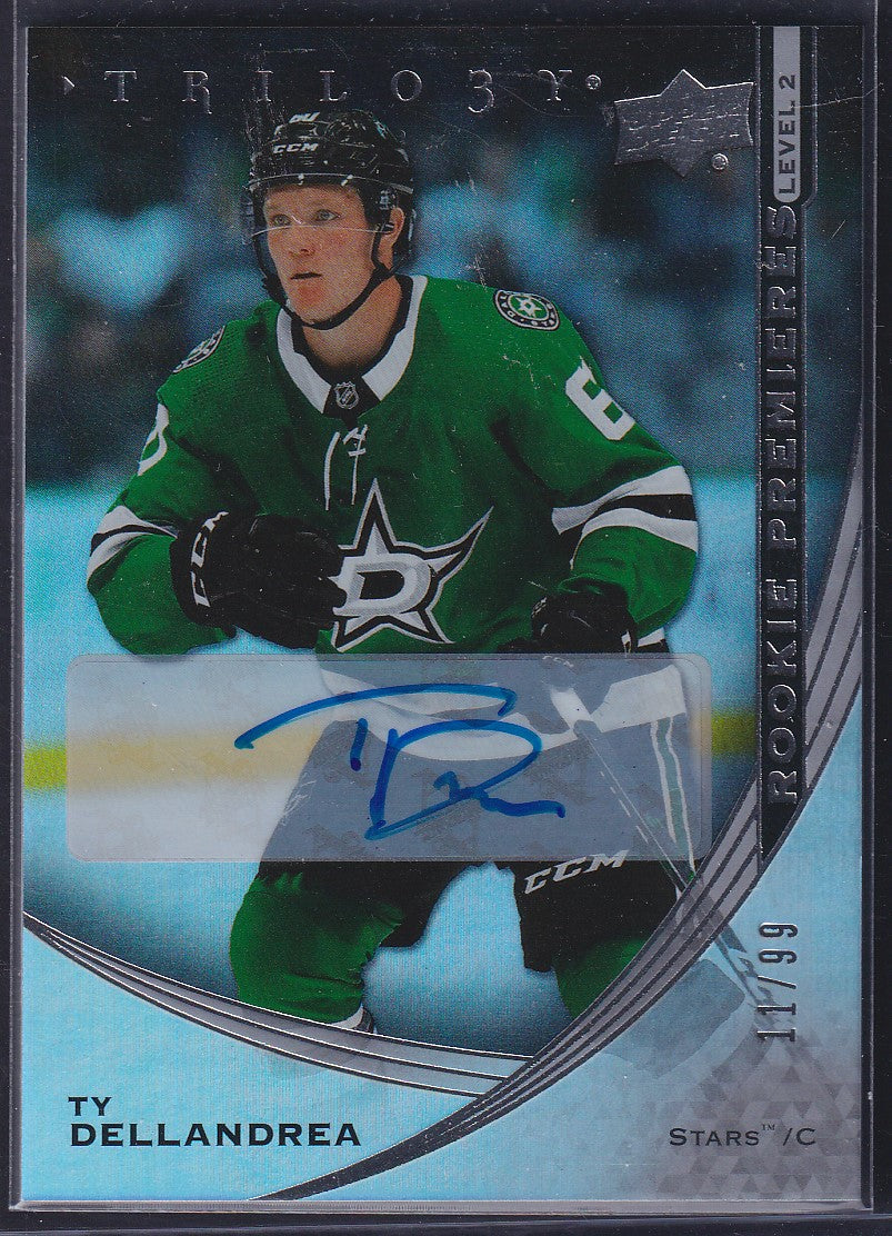 TY DELLANDREA, 2020 Upper Deck Trilogy Rookie Premieres Auto #111, /99