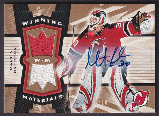 MARTIN BRODEUR, 2006 Upper Deck Winning Materials Auto Patch #WM-MB, /10