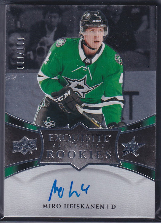 MIRO HEISKANEN, 2018 Upper Deck Exquisite Rookies Auto #R6, /199