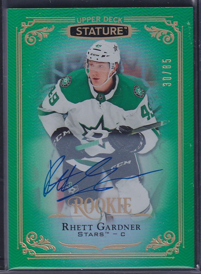 RHETT GARDNER, 2019 Upper Deck Stature Rookie Auto #144, /85