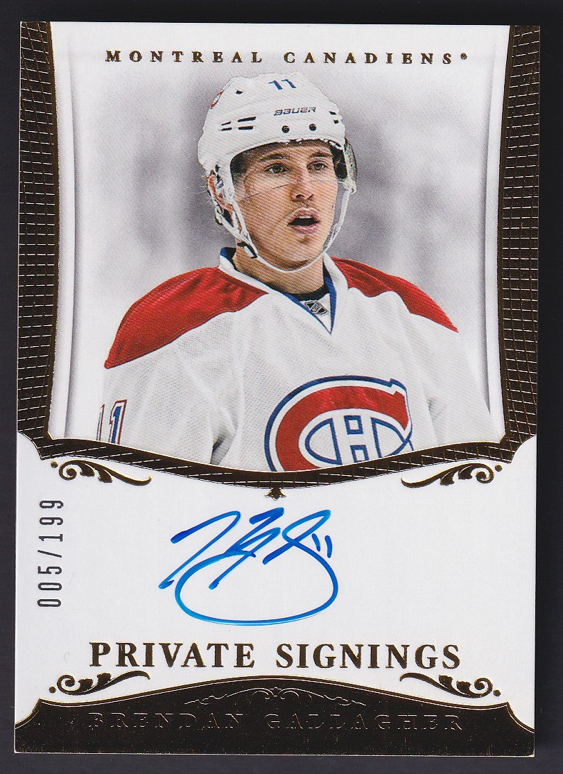 BRENDAN GALLAGHER - 2013 Panini Private Signings Auto, /199