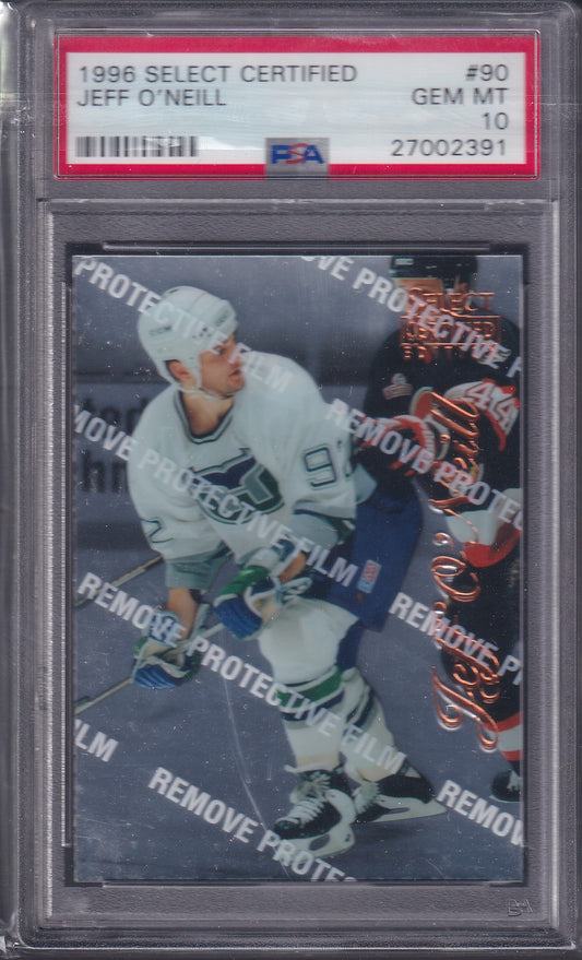 JEFF O'NEILL, 1996 Select Certified #90, PSA 10