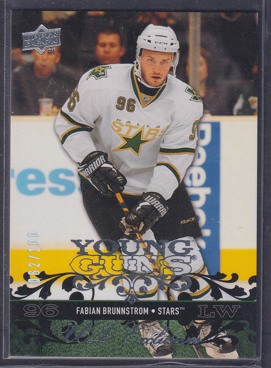 FABIAN BRUNNSTROM - 2008 Upper Deck Young Guns UD EXCLUSIVES #467, /100