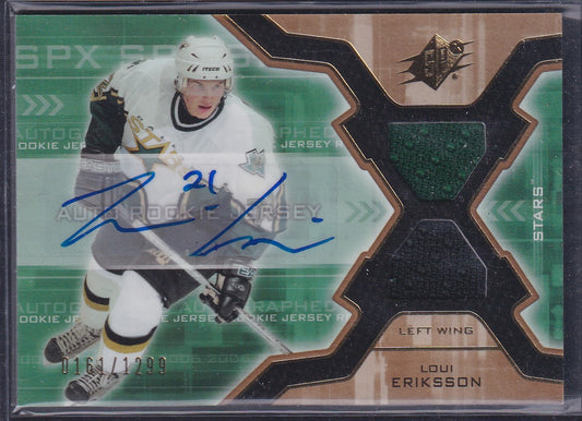 LOUI ERIKSSON - 2006 SPx Auto Rookie Jersey #185, /1299