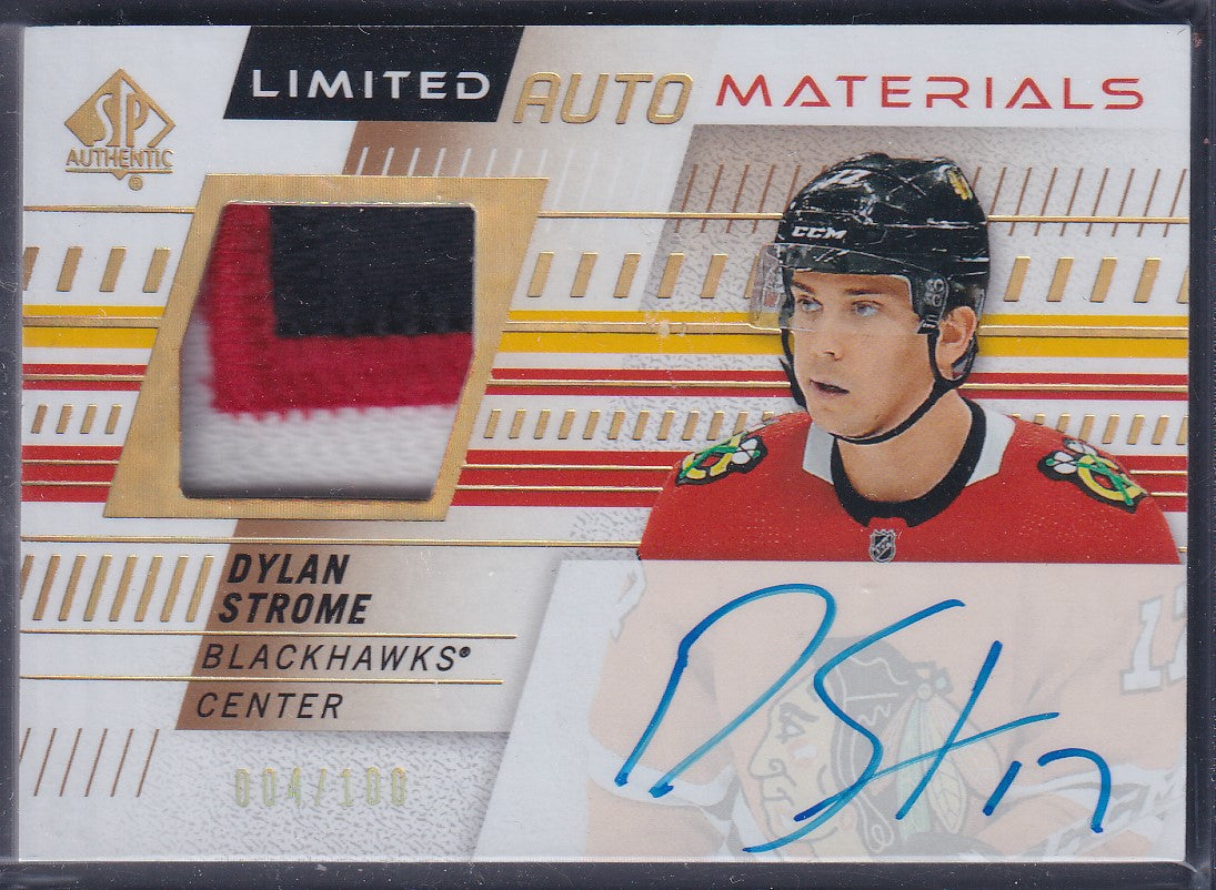 DYLAN STROME - 2019 SP Authentic Limited Auto Materials #6, /100