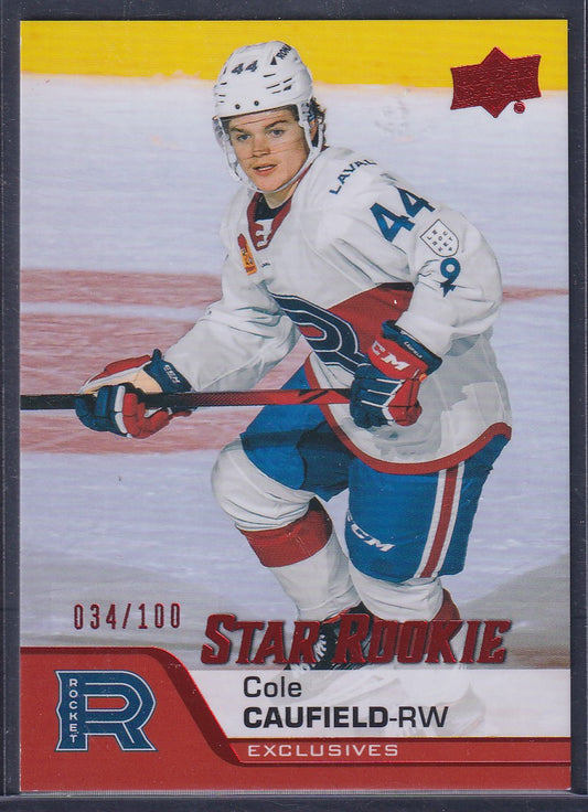COLE CAUFIELD - 2020 Upper Deck AHL Star Rookie EXCLUSIVES #156, /100