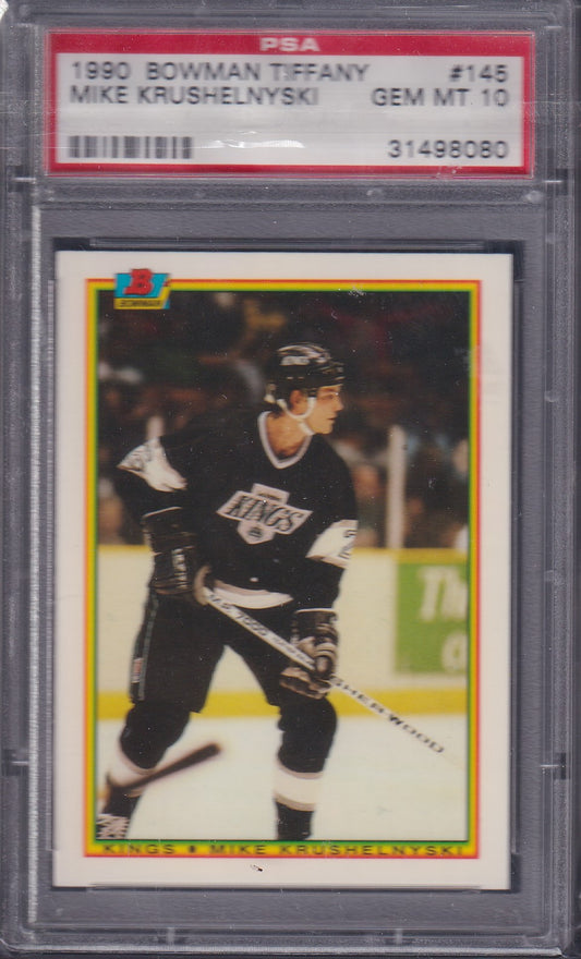 MIKE KRUSHELNYSKI, 1990 Bowman Tiffany #145, PSA 10