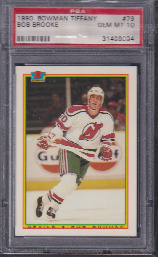 BOB BROOKE, 1990 Bowman Tiffany #79, PSA 10