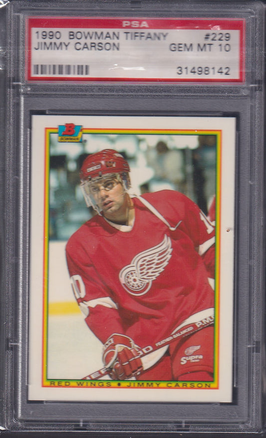 JIMMY CARSON, 1990 Bowman Tiffany #229, PSA 10