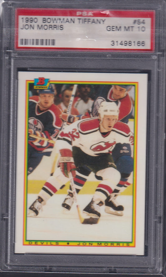 JON MORRIS, 1990 Bowman Tiffany #84, PSA 10