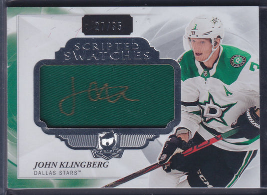 JOHN KLINGBERG - 2019 Upper Deck The Cup Scripted Swatches Auto #SM-KL, /35