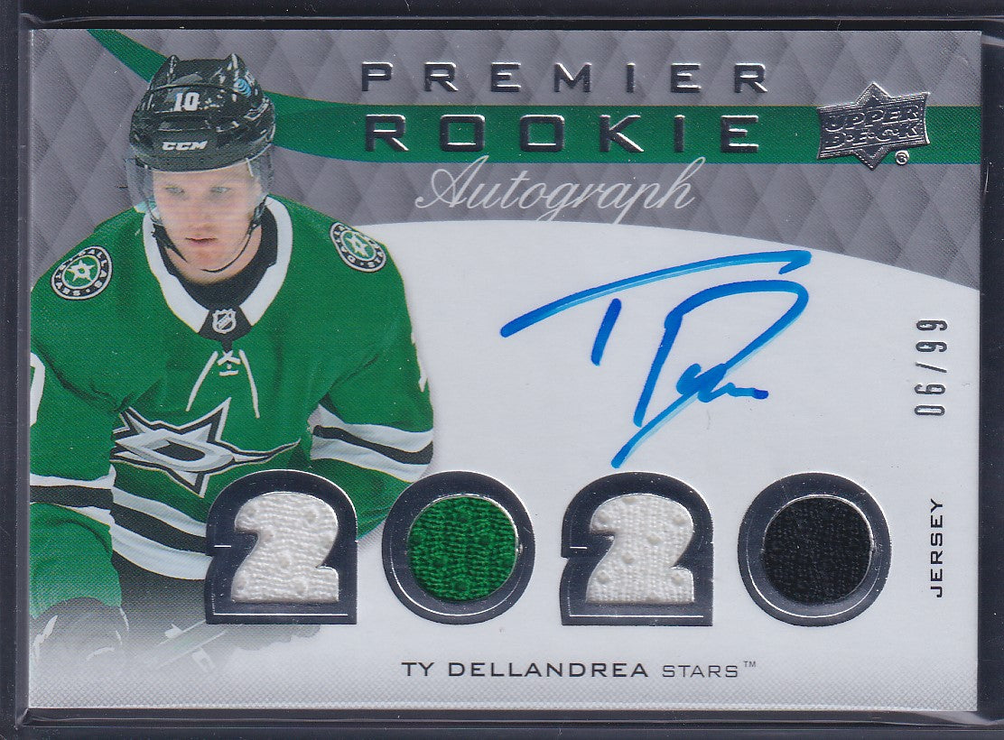 TY DELLANDREA - 2020 Upper Deck Premier Rookie Autograph Patch #PRA-TD, /99