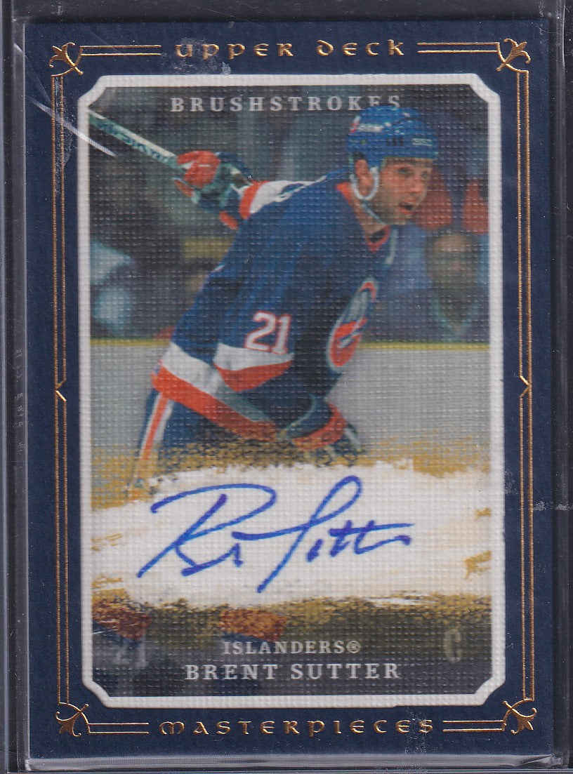 BRENT SUTTER - 2008 Upper Deck Masterpieces Brushstrokes Auto #MB-SU, /25