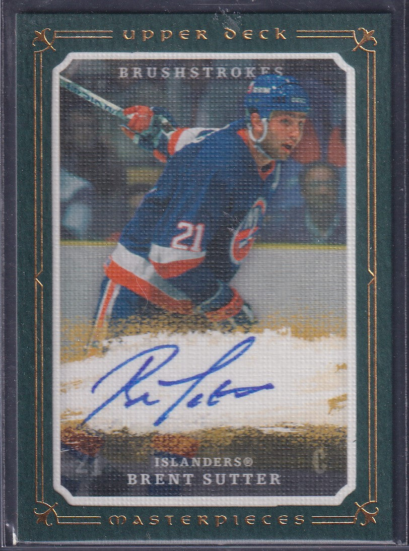 BRENT SUTTER - 2008 Upper Deck Masterpieces Brushstrokes Auto #MB-SU, /35