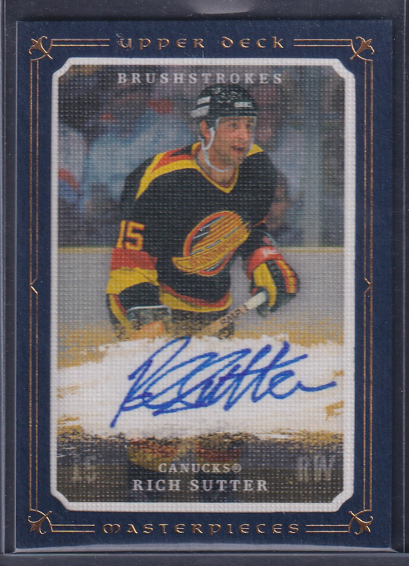 RICH SUTTER - 2008 Upper Deck Masterpieces Brushstrokes Auto #MB-RS, /25