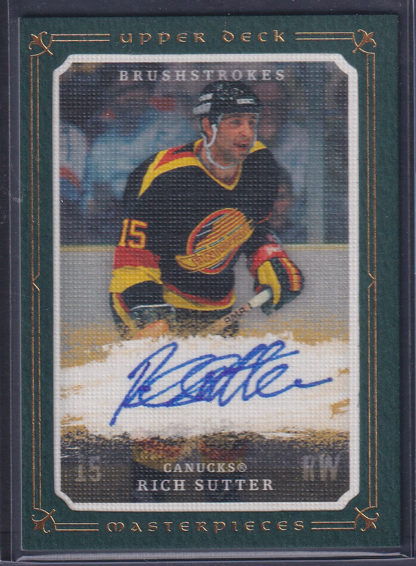 RICH SUTTER - 2008 Upper Deck Masterpieces Brushstrokes Auto #MB-RS, /35