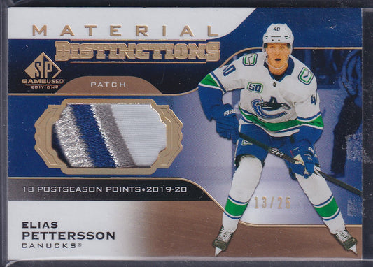 ELIAS PETTERSSON - 2020 SP Game Used Material Distinctions 4-Color #DM-EP, /25