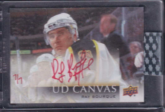 RAY BOURQUE - 2018 Upper Deck Clear Cut UD Canvas Auto #CS-RB, /7