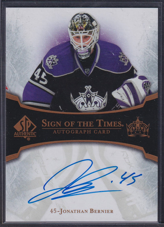 JONATHAN BERNIER - 2007 SP Authentic Sign of the Times Auto, Rookie #ST-JB