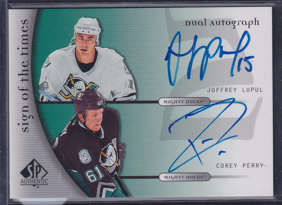 JOFFREY LUPUL / COREY PERRY - 2005 SP Authentic Sign of the Times Auto #D-LP