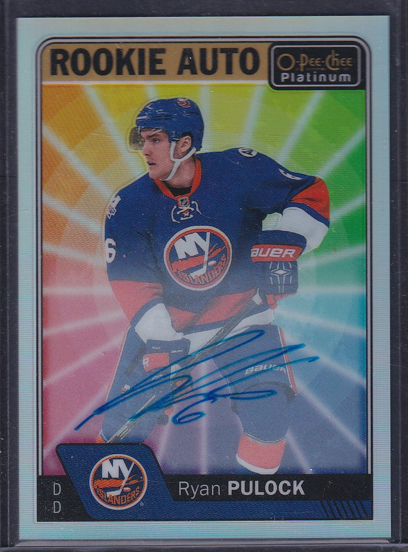 RYAN PULOCK - 2016 O-Pee-Chee Platinum Rookie RAINBOW COLOR WHEEL AUTO #R-RP