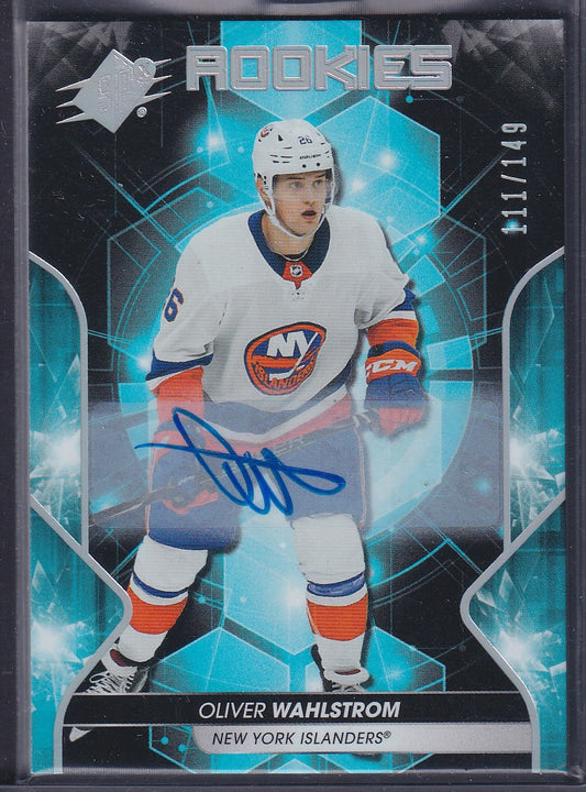 OLIVER WAHLSTROM - 2019 Upper Deck SPx Rookies Auto #52, /149